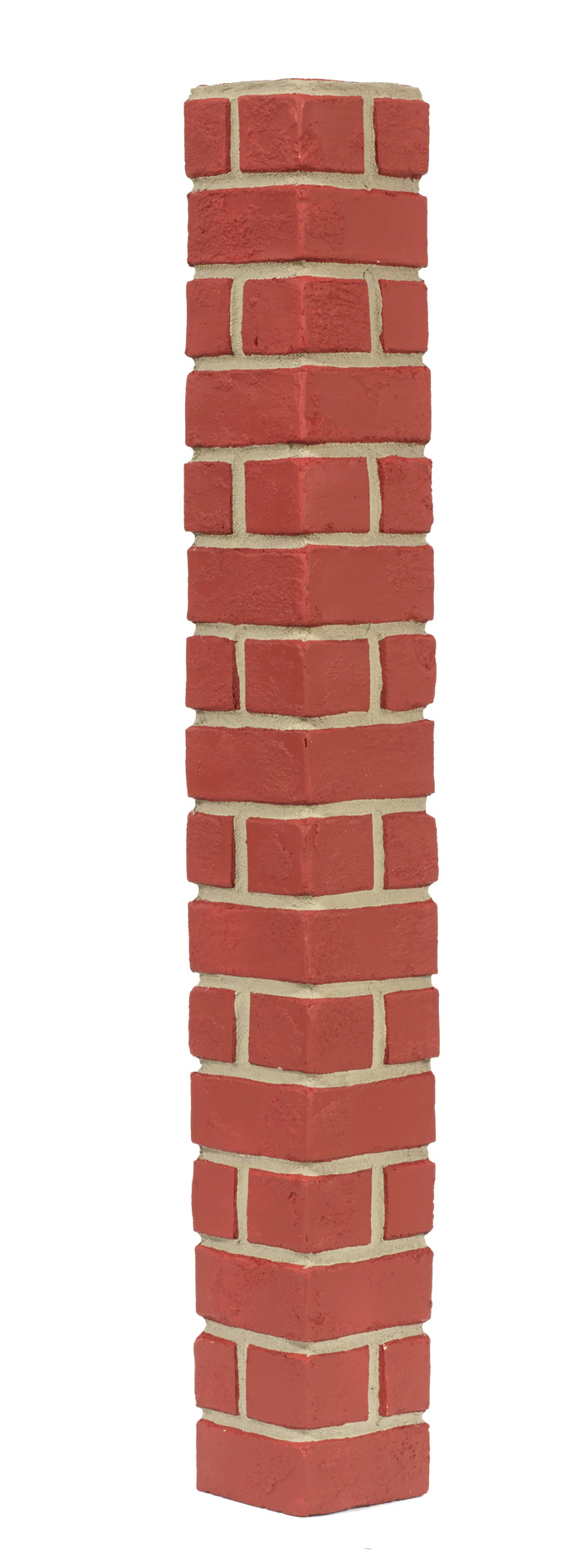 Brick Rustic Corner - Red Gray Grout